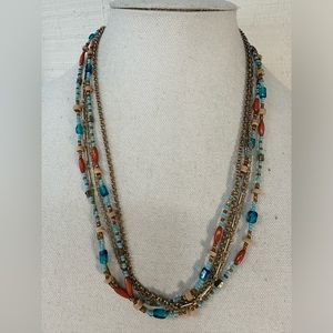 Summertime beach resort multi strand bead necklace